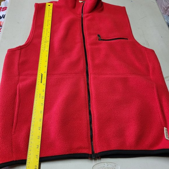 Vintage Russell Athletic Malden Mills Polar‎ Fleece Vest Sweatshirt Large Red - Picture 10 of 11